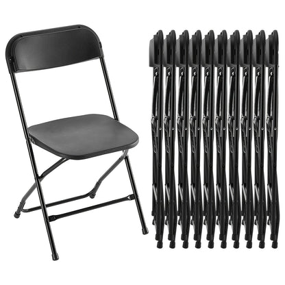White or Black Molded-Seat Folding Chair Sets in 4, 6, 8, 10 or 20-Piece Checkouts Pictured