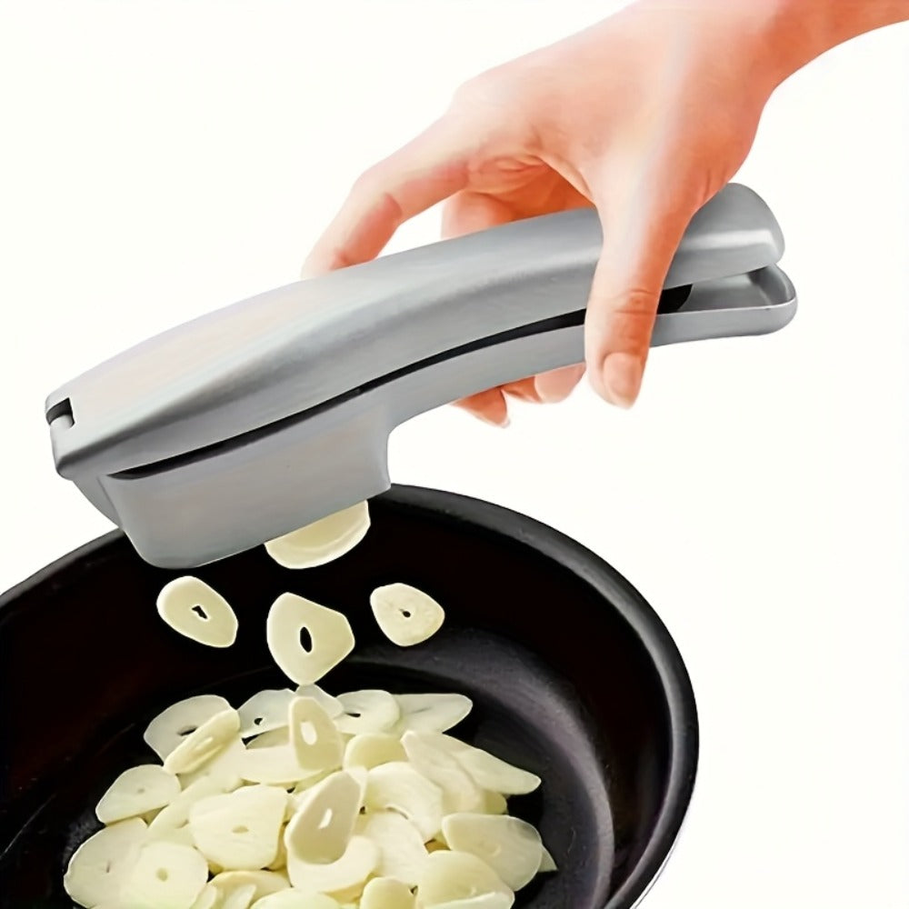 Garlic Press 2-in-1 Garlic Mincer and Slicer Stainless Steel Manual Garlic Crusher Presser for Fine Mince Puree Kitchen Tool for Home