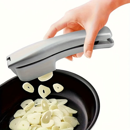 Garlic Press 2-in-1 Garlic Mincer and Slicer Stainless Steel Manual Garlic Crusher Presser for Fine Mince Puree Kitchen Tool for Home
