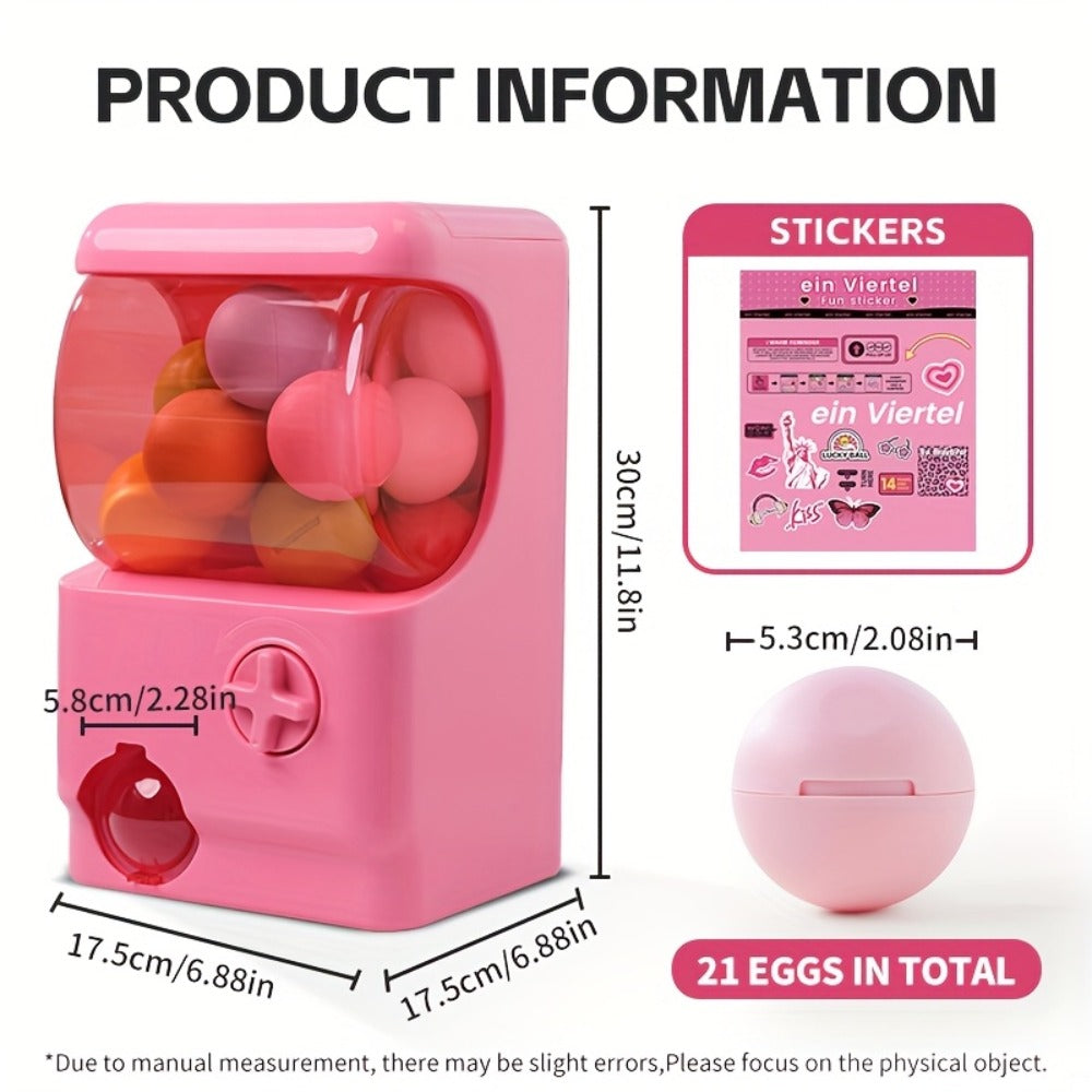 Gachapon Machine for Home, Mini Capsule Toy Vending Machine Novelty Gift for Kids Adults Couples Anniversary Birthday Party Christmas
