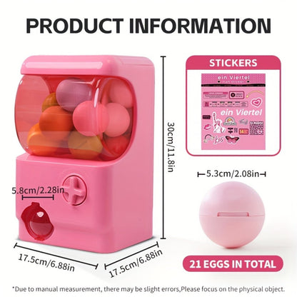 Gachapon Machine for Home, Mini Capsule Toy Vending Machine Novelty Gift for Kids Adults Couples Anniversary Birthday Party Christmas