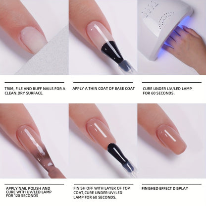 Gel Nail Polish 4-Piece Icy Nude Jelly Set in Frame Bottles with Shades 05, 11, 12 and 15 for Manicures