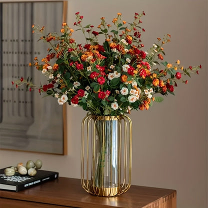 Artificial Flowers Six-Piece Mixed Rose Set in White Yellow Champagne Red Orange and Pink for Decor