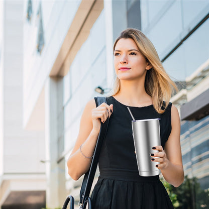 Stainless Steel Insulated Tumblers with Lid and Straw Bulk 20oz 304 Double Wall Vacuum Travel Mug for Hot Iced Coffee Drinks Water Cup Set