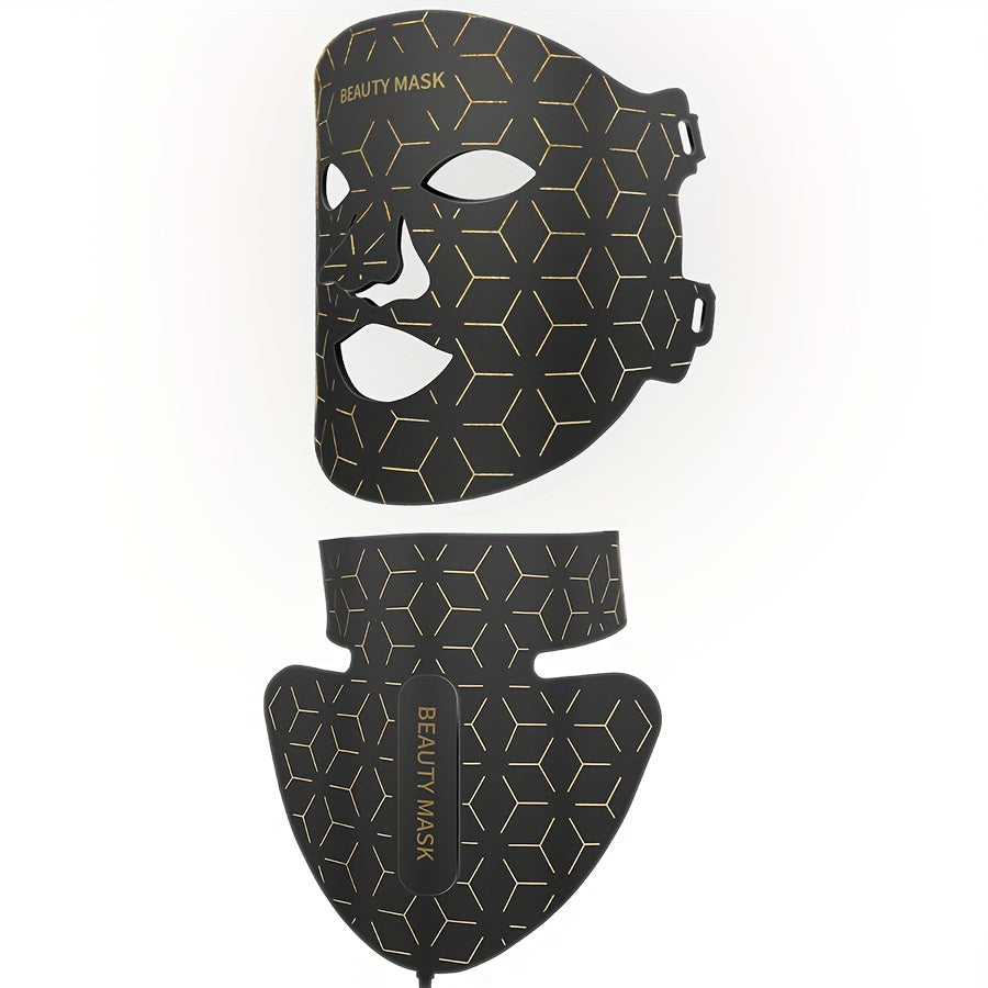 LED Face Mask, 7-in-1 Red Light Therapy for Face & Neck, 93+80 LED Beads, Separate Silicone Applicator