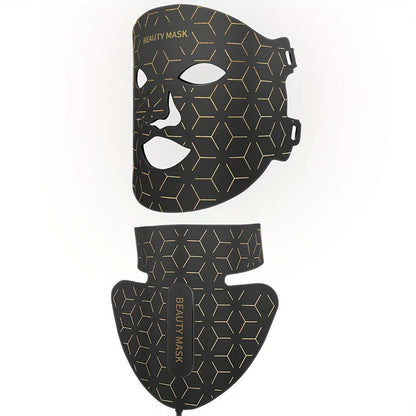 LED Face Mask, 7-in-1 Red Light Therapy for Face & Neck, 93+80 LED Beads, Separate Silicone Applicator