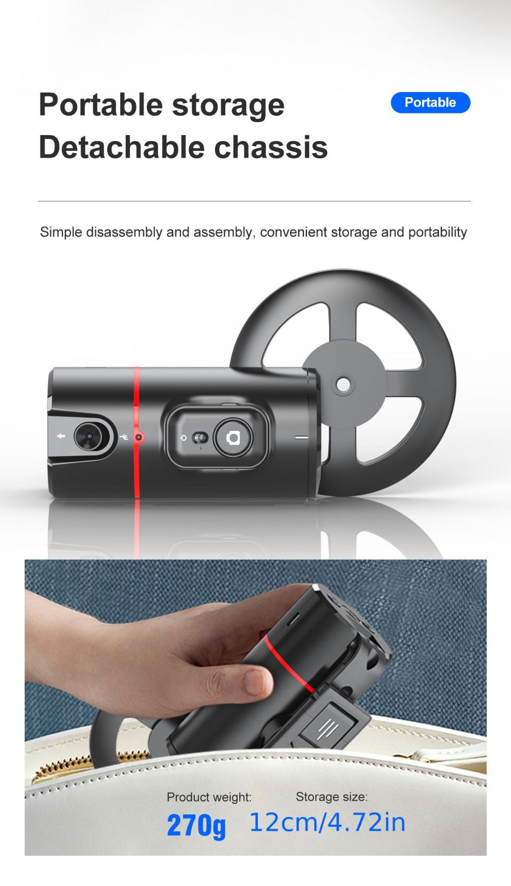 Gesture Control Auto Face Tracking Tripod with 360° Rotation & Wireless Remote No App Required