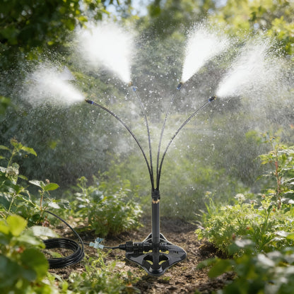 Outdoor Misting System – Standing Patio Mist Fan Cooling Sprinkler for Garden, Courtyard & Dust Suppression