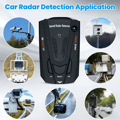 Radar Detector for Cars V7 Upgraded Chip 360 Degree Signal Reception City Highway Mode Compact Design Long Range Detection Speed Camera