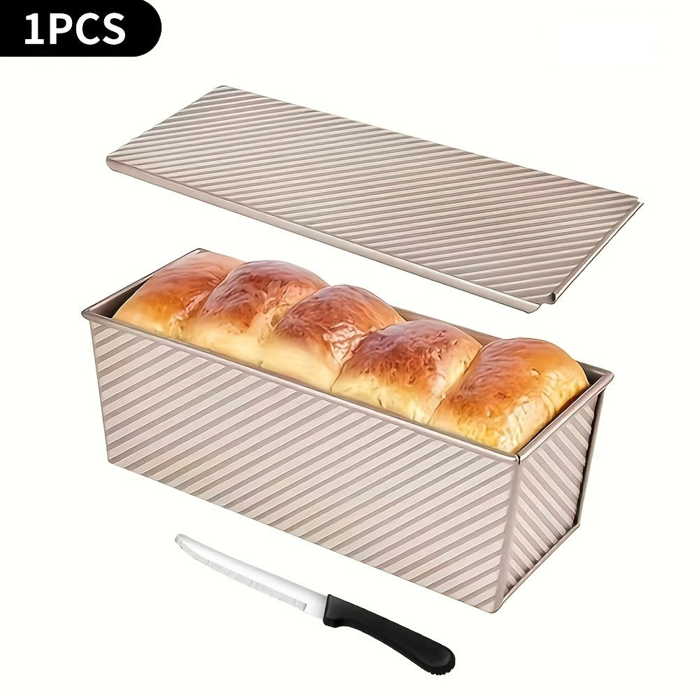 Pullman Loaf Pan with Lid, Extra Large 12.3x4.7x4.3 Inch Sandwich Bread Pan with Vent Holes