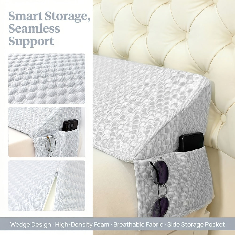 Bed Wedge Pillow Headboard Gap Filler Mattress Wedge Fills 0-7 Inch Gap Between Headboard for Entryways, Bedrooms and Living Spaces