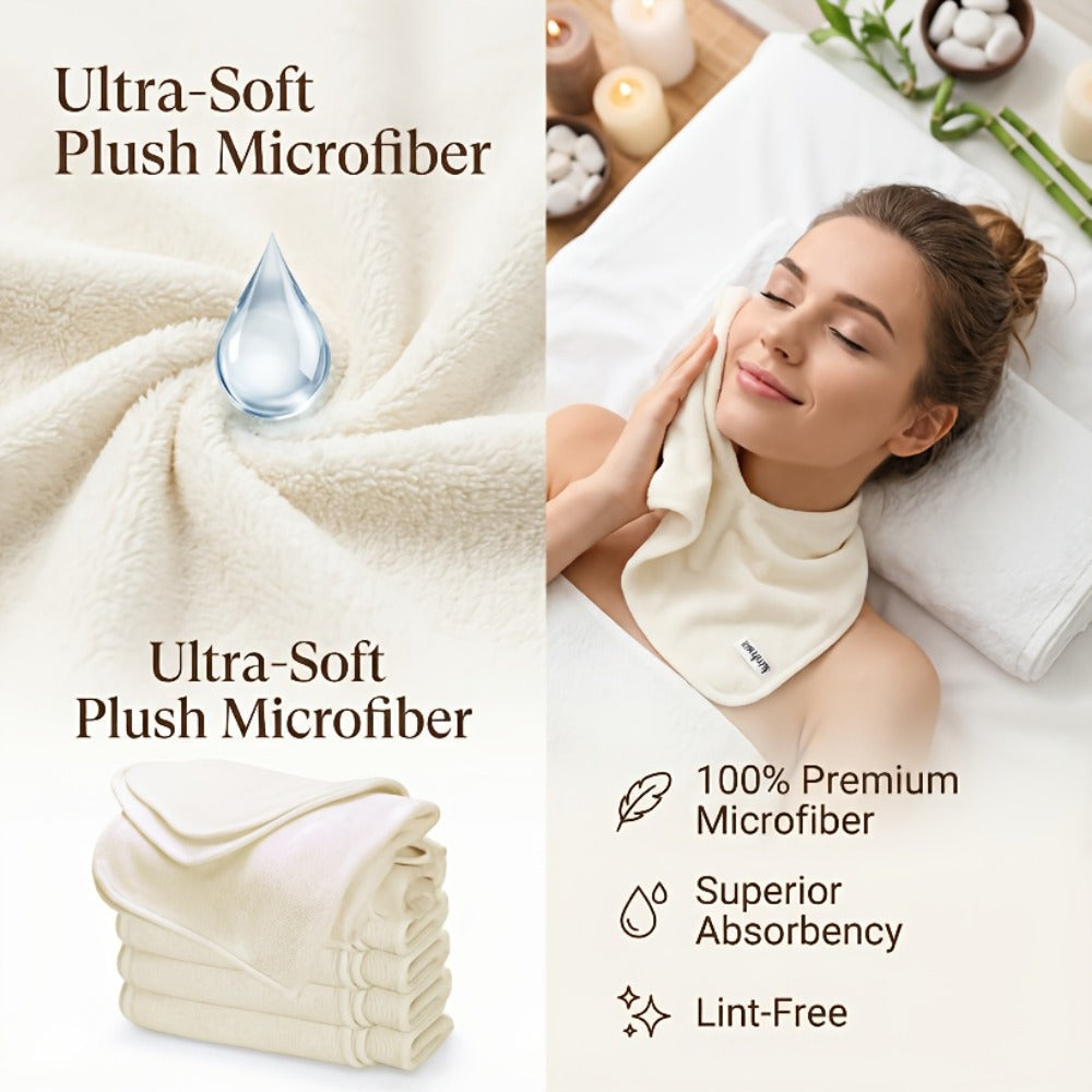 Microfiber Facial Towels 6 Pack, Professional Split-Fiber Esthetician Face Towels for Facials, Mask Removal & Spa
