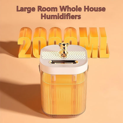 Humidifier 2L Top-Fill Dual-Mist Model with 1/2/4/8-Hour Timer, 26dB Listing and 40-Hour Runtime