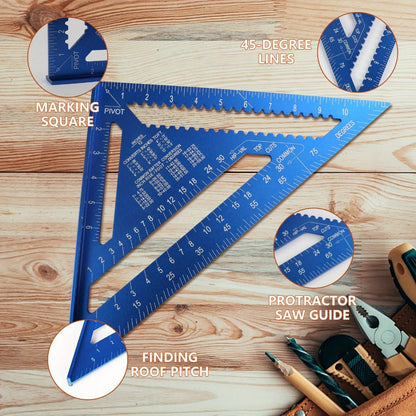 Aluminum Triangle Square Ruler 12 Inch Woodworking Angle Measuring Marking Tool for Entryways, Bedrooms and Living Spaces