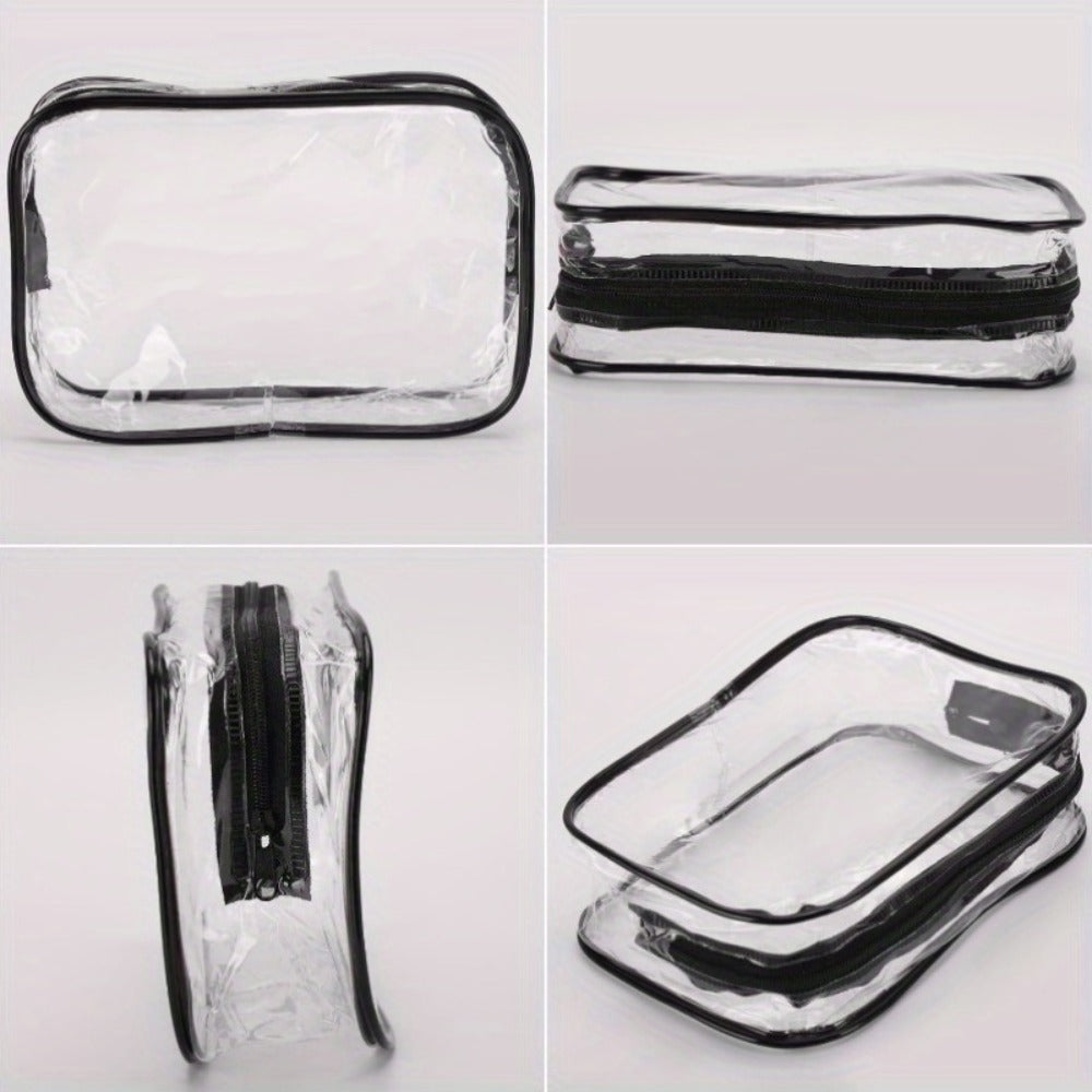 Clear PVC Makeup Bag Set 10 Pcs Transparent Waterproof Cosmetic Bags Reinforced Zipper TSA Approved Travel Toiletry Organizer See-Through