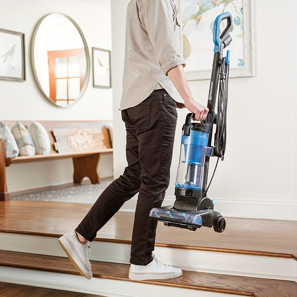 Bagless Upright Vacuum 1150W Cyclone Filtration Large Dust Cup 17ft Cord Corded Floor Cleaner for Entryways, Bedrooms and Living Spaces