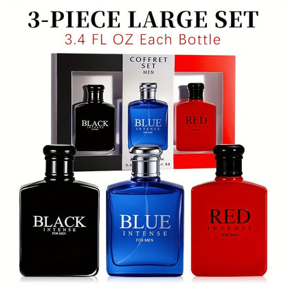Cologne Gift Set for Men 3 Piece EDT Spray Absinthe Lemon Sage Eau de Toilette Mini 1oz for Bath Time, Home Spa and Personal Care