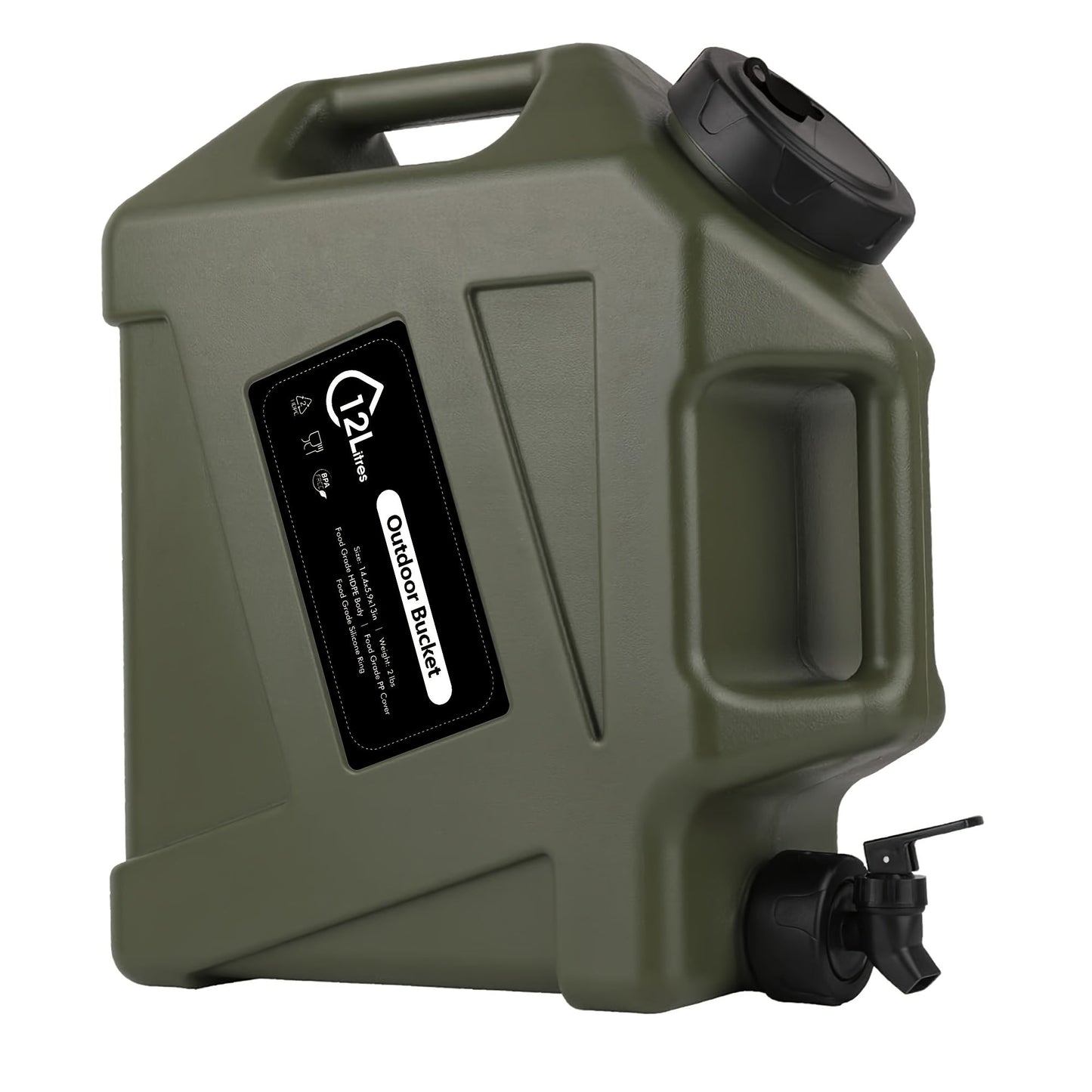 Water Storage Container with Spigot 2 Handles BPA Free PVC Collapsible Water Jug for Camping Outdoor RV Hiking Emergency Survival Portable