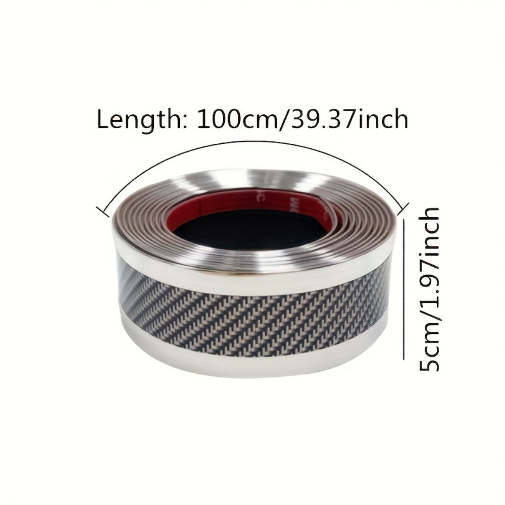 Car Door Guard Scratch Protector 2pcs Carbon Fiber Design – Anti-Scratch Strip for Rearview Mirror & Bumper, Universal Fit in Blue Red Gray