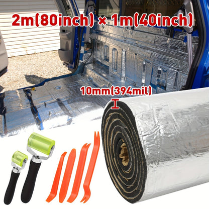 Sound Deadener Mat for Cars – Heat Shield & Noise Reduction Insulation with Self-Adhesive Backing, Reflective Aluminum Foil
