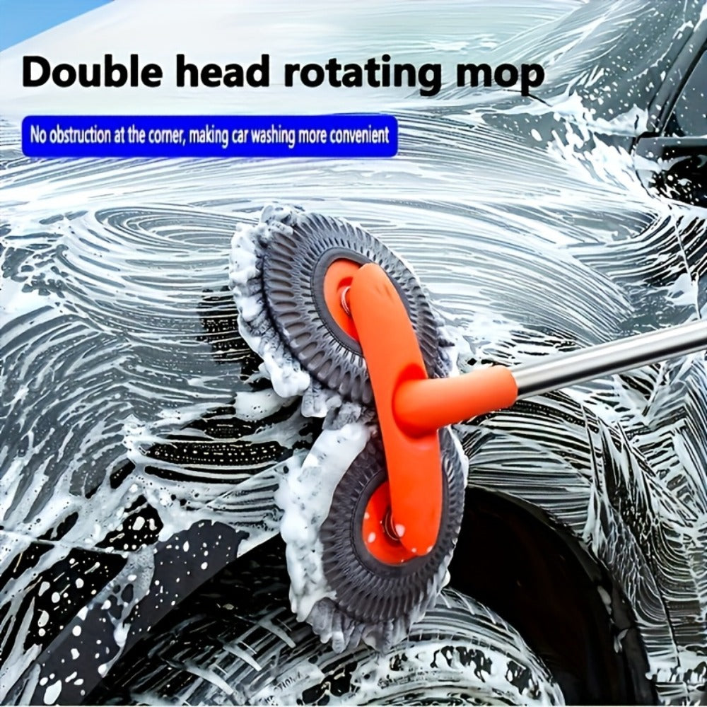 Car Wash Mop with Three-Stage Extension Handle, Rotating Microfiber Head and Replacement Head Option