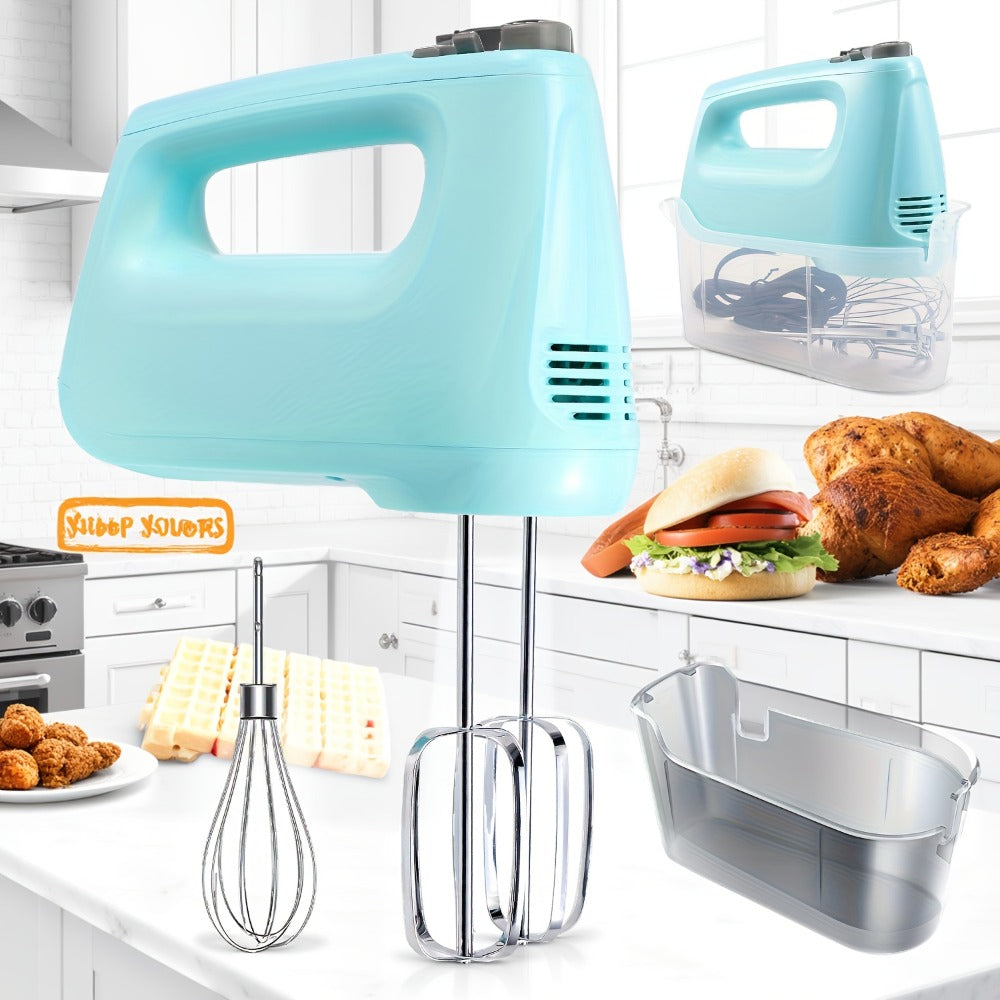 Electric Hand Mixer 250W with Storage Case, 5-Speed Plus Turbo Handheld Mixer with 5 Stainless Steel Attachments (2 Beaters