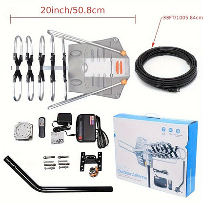 Outdoor TV Antenna 150 Mile No Pole Required – 2026 Easy Setup for Attic or Outdoor, 4K 1080p HD Smart TV VHF UHF, Free Local Channels