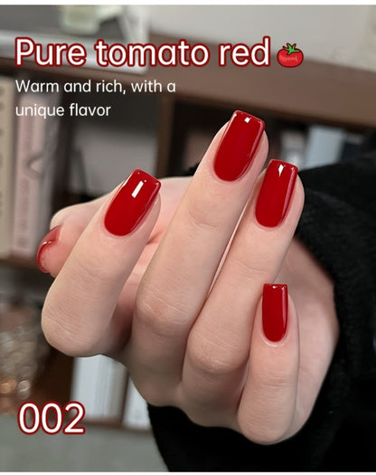 Gel Nail Polish Nine-Piece Ancola Red Solid Gel Set for Gradient and Ombre Nail Art in One Grid Case
