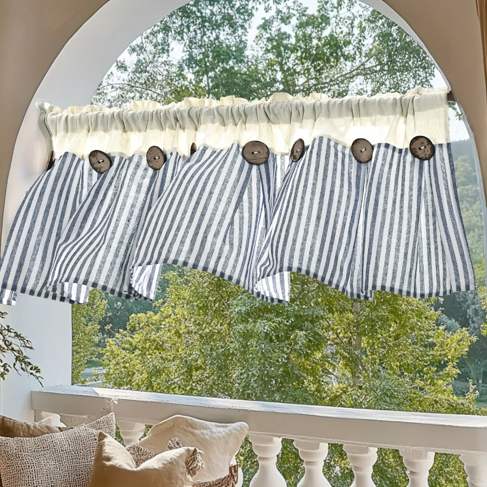 Semi Sheer Curtains Bohemian Linen Cotton Patchwork Grommet Top Window Drapes for Bedroom Living Room Kitchen Bathroom Cafe