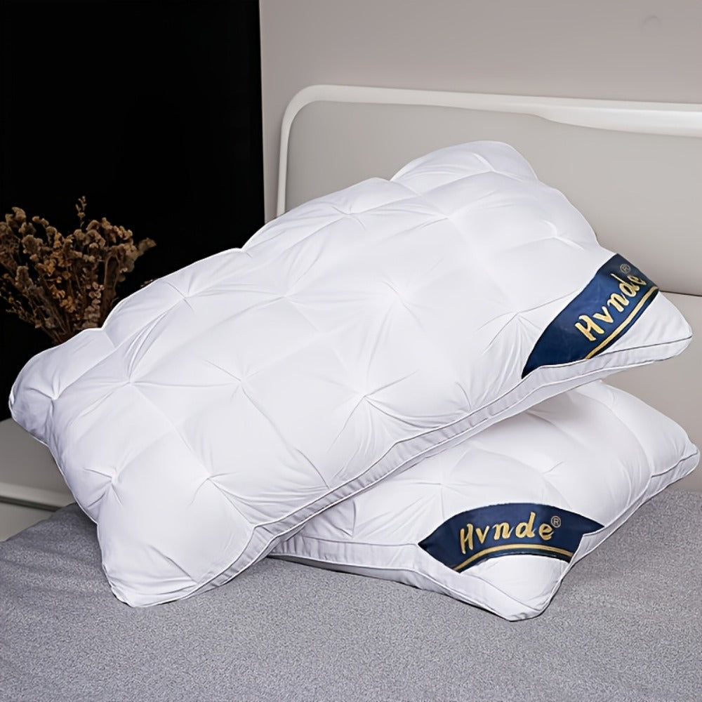 Luxury Hotel Pillows 2-Pack, King & Queen Size, Polyester Fill, Satin Cover, Deep Sleep Neck Support