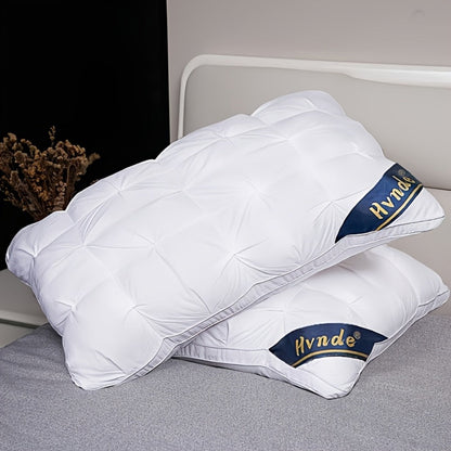 Luxury Hotel Pillows 2-Pack, King & Queen Size, Polyester Fill, Satin Cover, Deep Sleep Neck Support