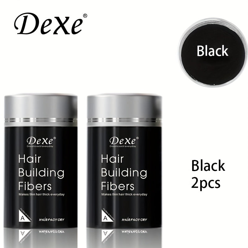 DeXe Hair Fiber Powder 2pcs x 22g, Natural Fine Thickening Fibers for Thinning Hair & Bald Spot Coverage