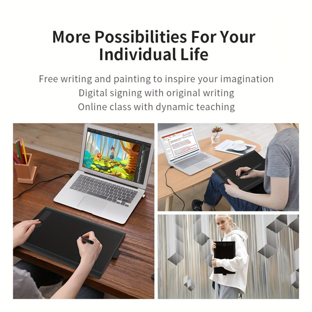 GAOMON M10K Drawing Tablet 8192 Levels Pressure Sensitivity Battery-Free Stylus 10 Programmable for an Everyday Personal Care Routine