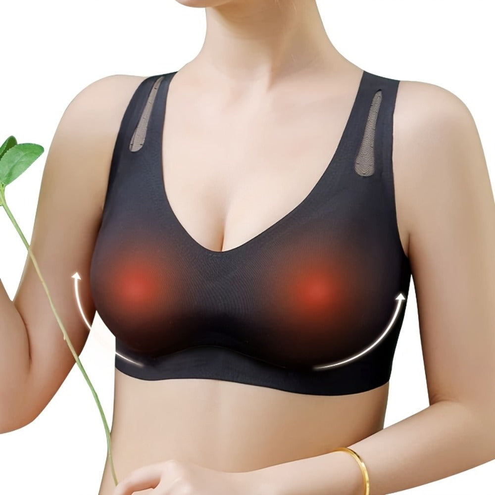 Electric Chest Massager Vibration Rechargeable - Intelligent Constant Temperature Heating Massage Bra for Women