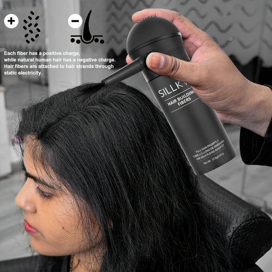 Hair Fibers Spray Applicator Kit Instant Thickness for Thinning Hair & Bald Spots SILLKVA for Makeup, Travel and Everyday Vanity Use