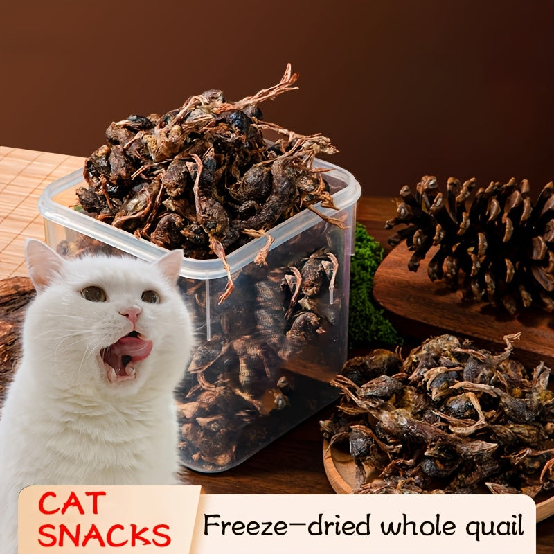 Air-Dried Whole Quail Cat Treats 70g – High Protein Natural Raw Diet Snack, Ready to Serve, No Cooking Required