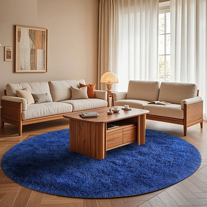 Area Rug Fluffy Faux-Fur Shag in Solid, Tie-Dye and Ombre Colors with Six available Room Sizes