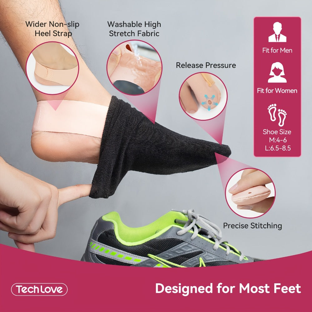 Big Toe Separator Sock Pair in Medium or Large with Adjustable Strap, Toe Loop and Low-Profile Sleeve