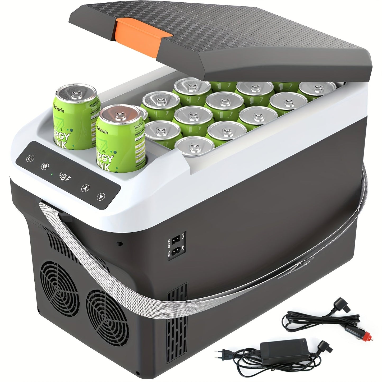 Portable Car Refrigerator Cooler & Warmer, 12V/24V DC & 120V AC Thermoelectric Fridge with Dual-Core Cooling