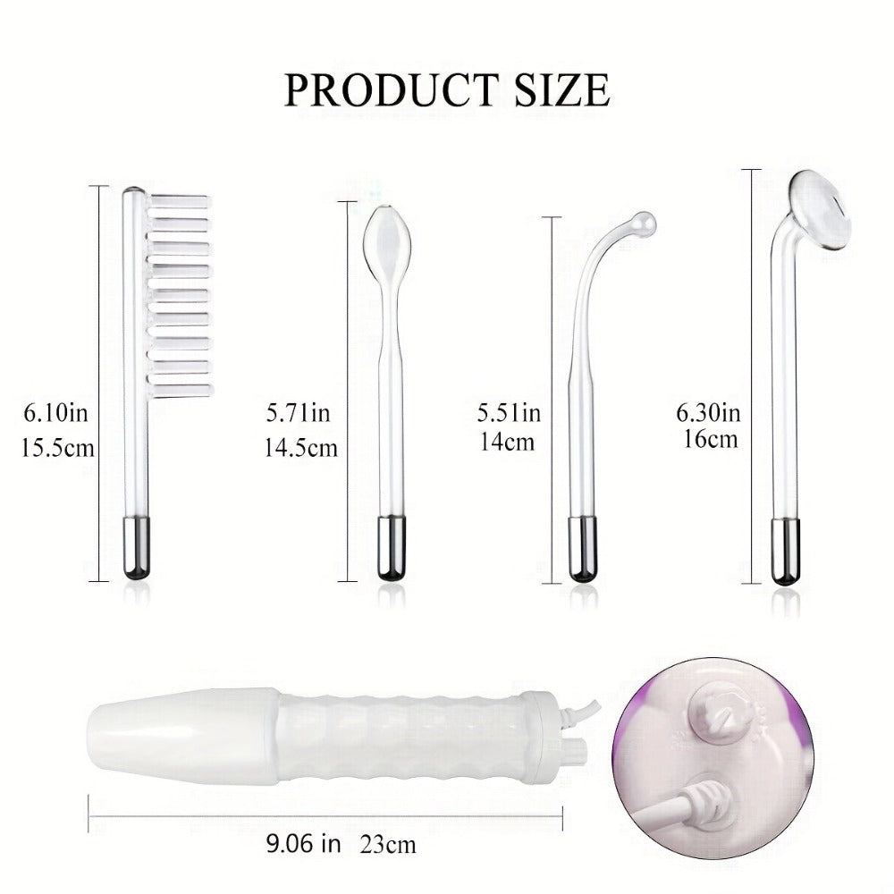 High Frequency Facial Massager 4-in-1 Skin Care Stick Portable Home Use Acne Treatment Rejuvenation Beauty for Home or Salon Spa Use