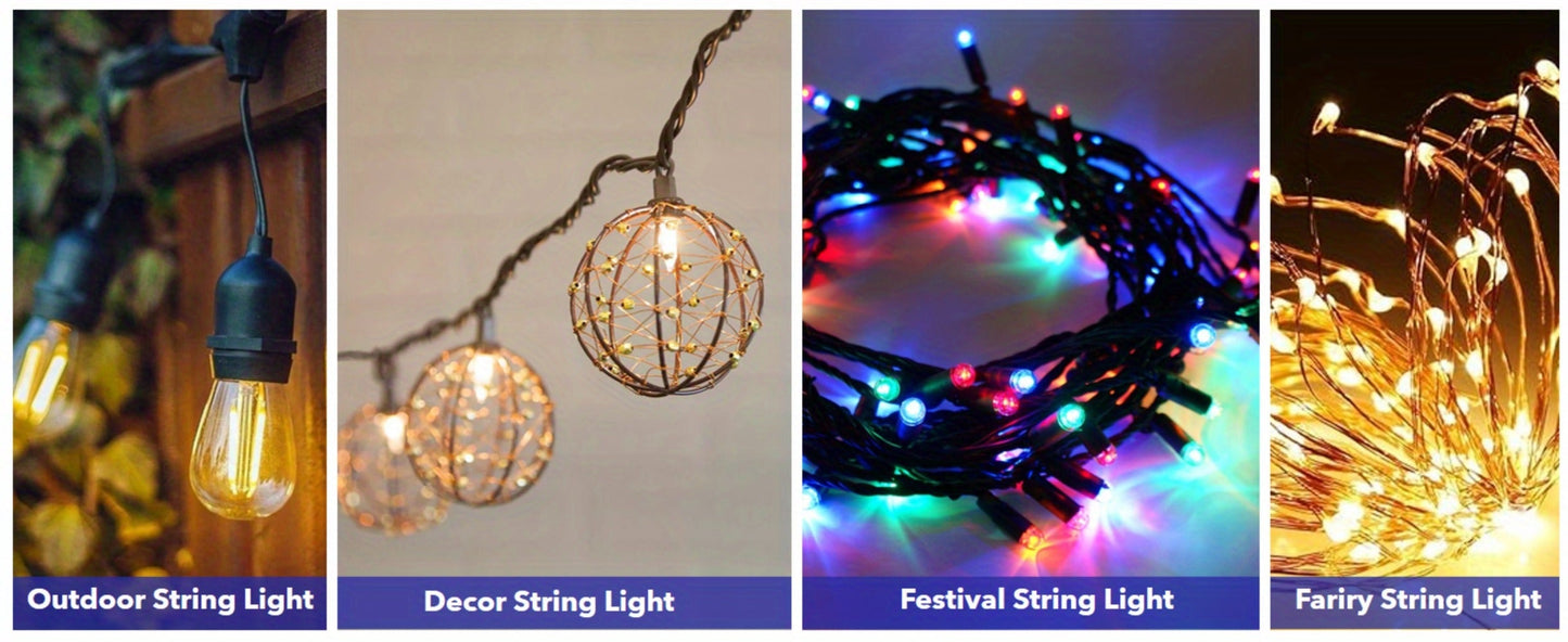 Adhesive Hooks for Outdoor String Lights - No-Damage Clips for Christmas Patio Garden Balcony Decor (40/80/160/250/400pcs)
