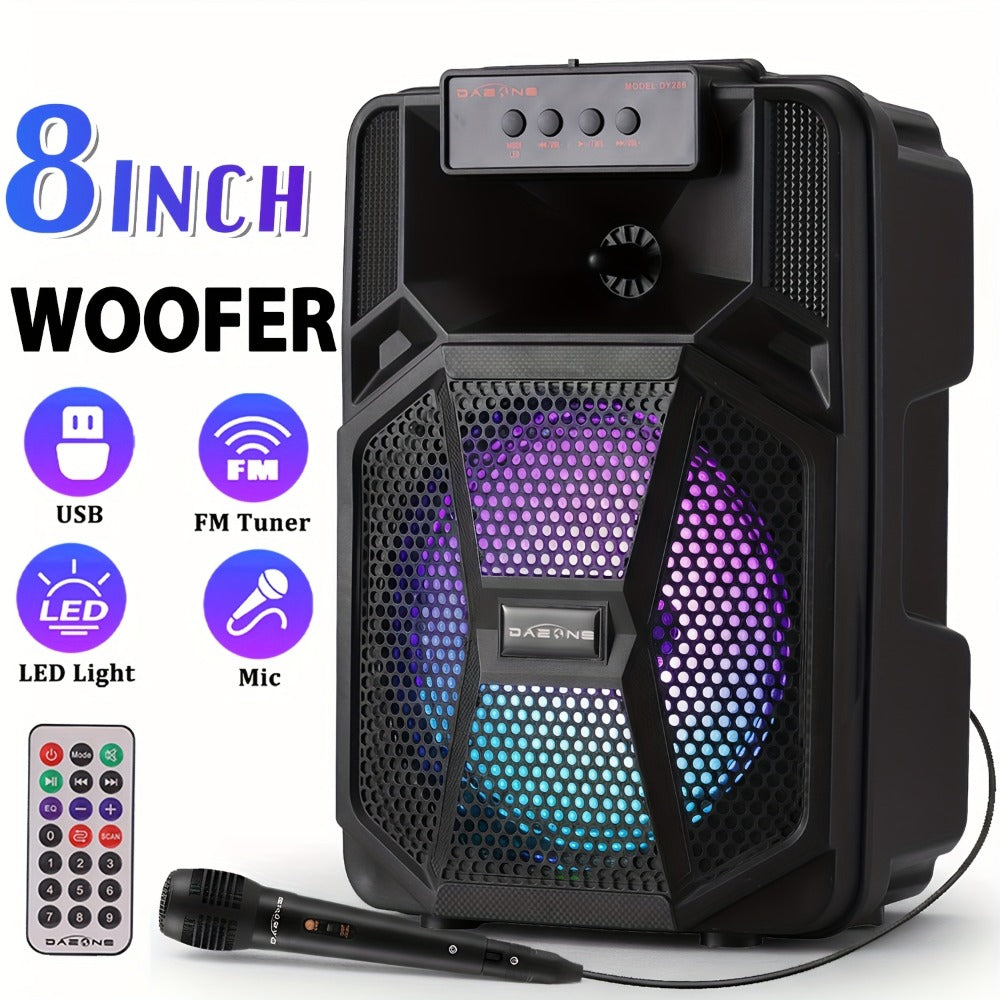 PA Speaker Karaoke Machine 3000W with Dual 6.5" Woofers, Bluetooth Wireless, FM Radio, Party Lights