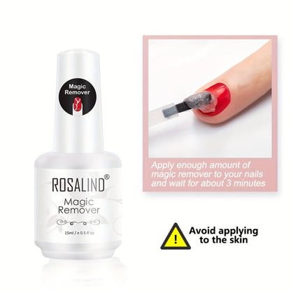 Gel Nail Polish Remover Kit, Formula Removes Gel in 2, 5 Minutes, No Foil or Soaking Needed, Professional