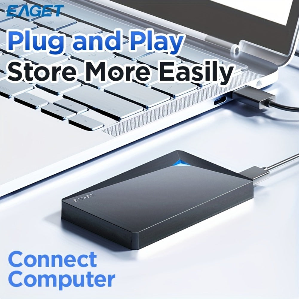 Portable USB 3.0 Hard Drive with 250GB or 320GB Capacity, Black EAGET G20 Enclosure and Micro-B Connector