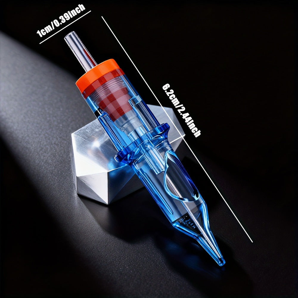 50PCS Round Shader Tattoo Cartridge Needles RS Mixed Size EO Sterilized Disposable for Temporary Body Art, Festivals and Costumes