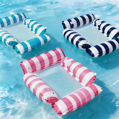 Striped Mesh Pool Float Chair Set, 110cm Size in Blue, Dark Blue, Pink or Mixed Two- and Three-Piece Options