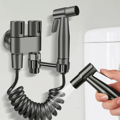 Handheld Bidet Sprayer Kit 6-Piece Wall Mounted Toilet Sprayer Set with Hose & Holder - Adjustable Pressure