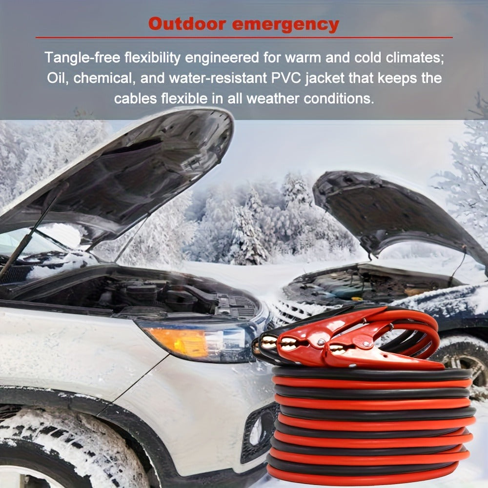20-Foot Red and Black Jumper Cable Set with Four Clamps, Carrying Bag and 2-Gauge 800A Source Label