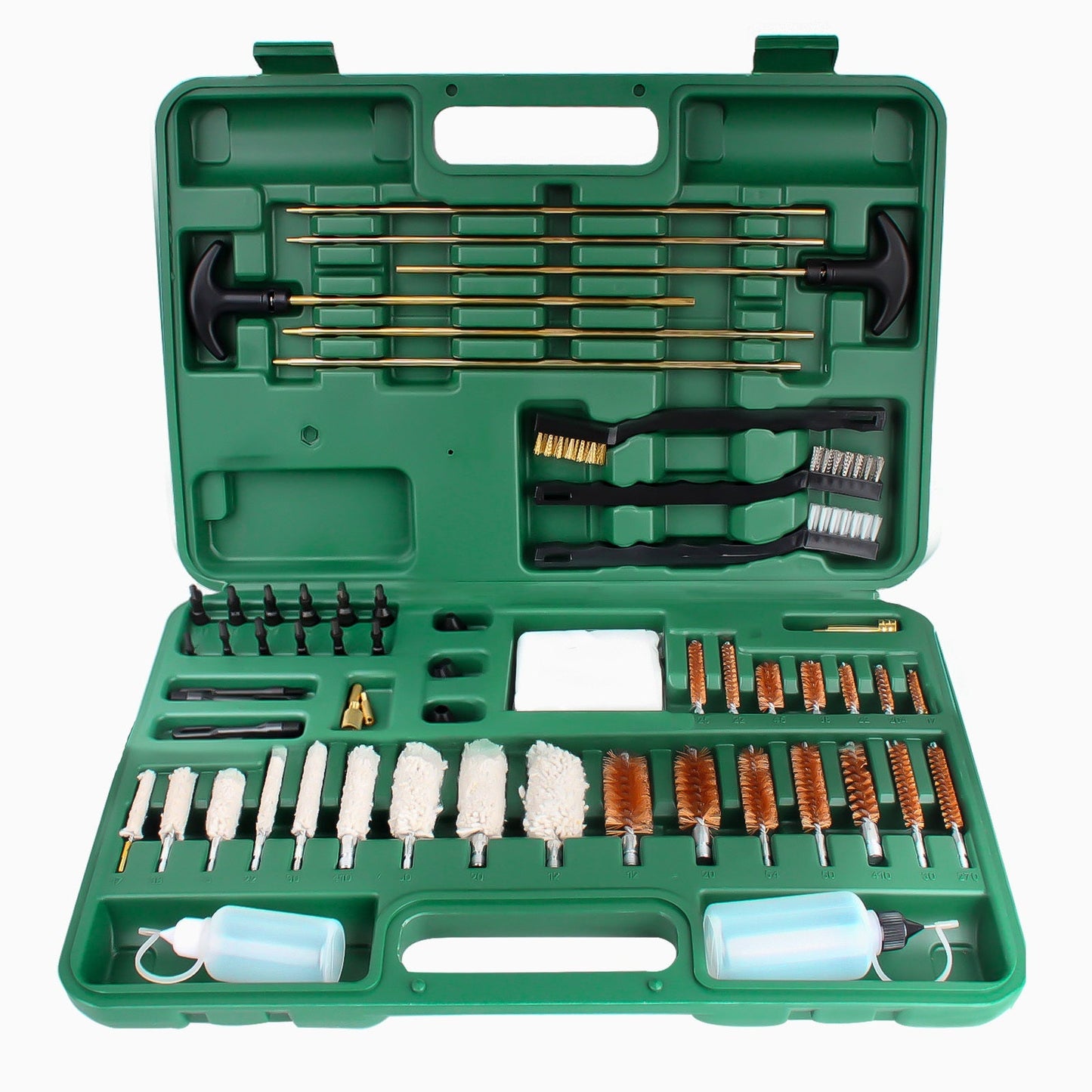 Gun Cleaning Kit 163pcs Universal Rifle Pistol Shotgun Muzzleloader Cleaning Set for Any Caliber with Carrying Case Plastic Cleaning Rods