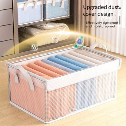 26L Foldable Storage Box Set with Steel Frame, Clear Panels and One- or Four-Piece Options